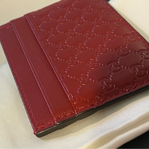- Gucci Red Signature Cardholder - Picture 6 of 7